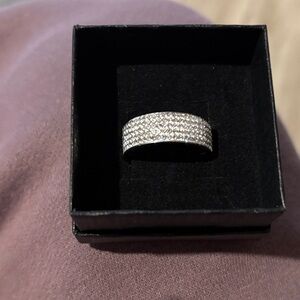 Elegant bling titanium Band Ring for Men Wedding or accent ring